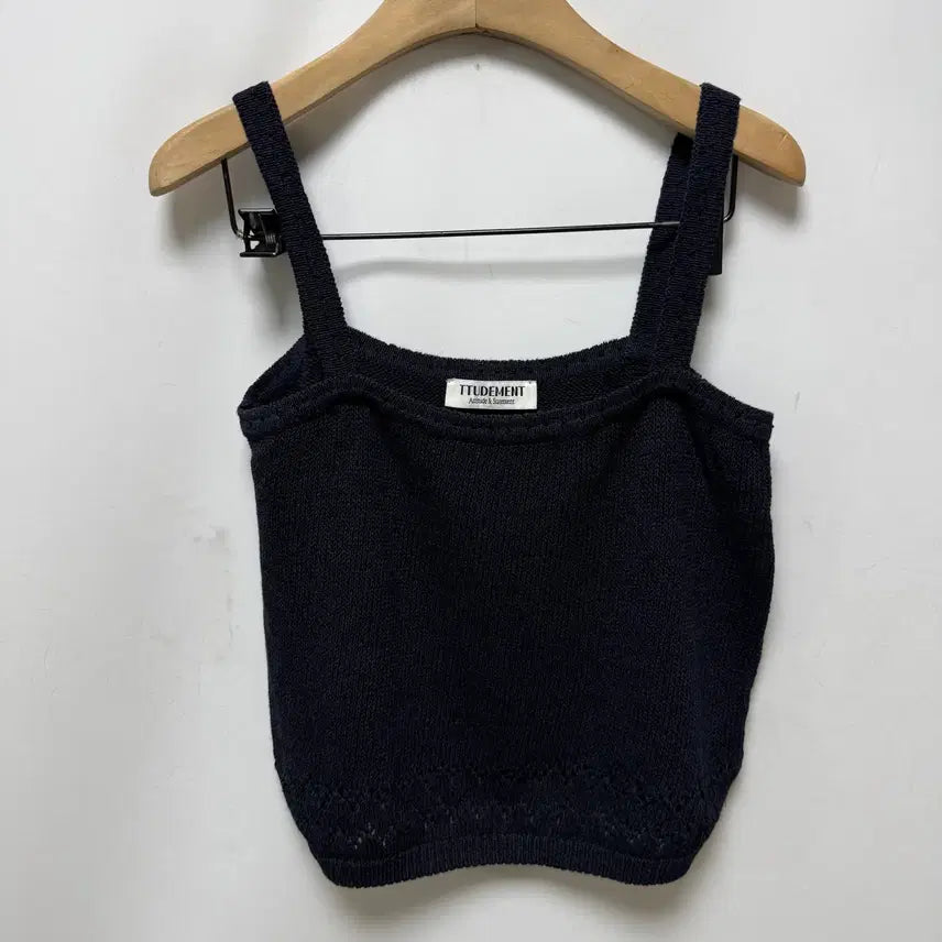[BUNJANG] TTUDEMENT Navy Knit Crop Tank Top / (79) TTUDEMENT 네이비 니트 크롭나시