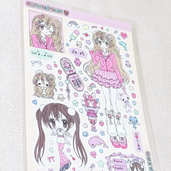 [BUNJANG] Y2K Aesthetic Character Stickers for Journaling (Xiaohongshu Style) / 다꾸스티커 다이어리스티커 인물다꾸 샤오홍슈다꾸 미소녀스티커 지뢰계스티커 샤오홍슈스티커 y2k스티커 인물스티커 다꾸띵 다꾸템 다꾸씰스티커