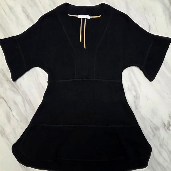 [BUNJANG] Chloé Black Knit V-Neck Midi Dress / 끌로에 블랙 니트 브이넥 미디 원피스