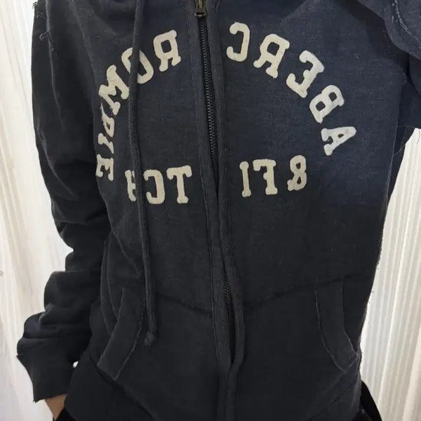 [BUNJANG] Abercrombie Navy Zip-Up Hoodie M / 아베크롬비 네이비 후드집업 M
