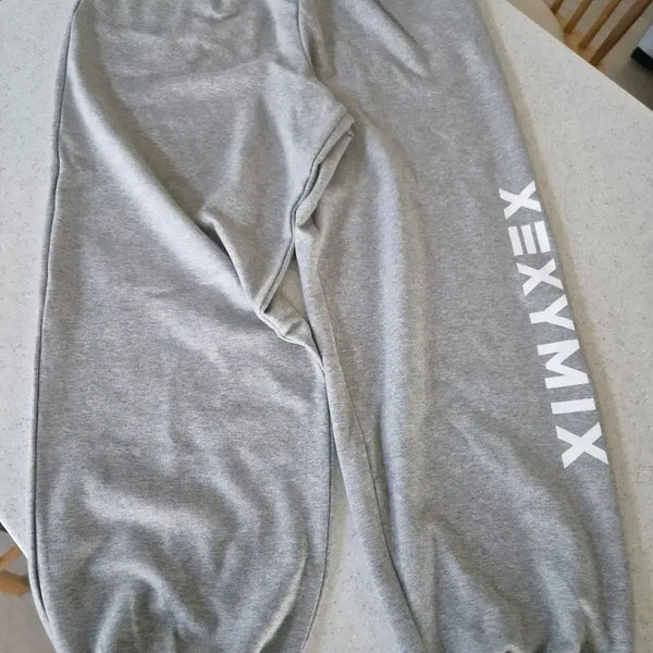 [BUNJANG] Xexymix Lettering Big Logo Loose Fit Jogger Pants (Melange Gray) / 새상품)레터링 빅로고 루즈핏 조거팬츠(멜란지 그레이)