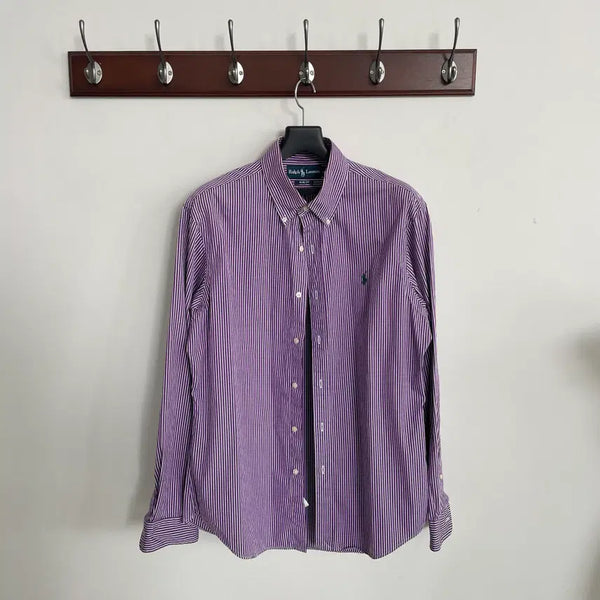 [BUNJANG] Polo Ralph Lauren Purple Stripe Shirt / 폴로 랄프로렌 퍼플 스트라이프 셔츠