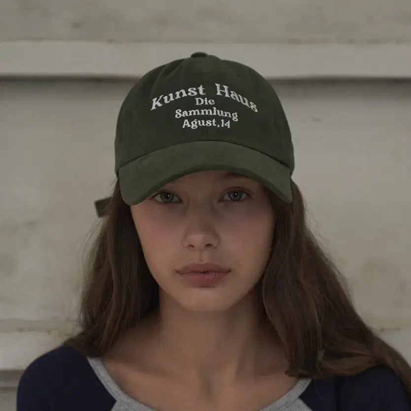 [BUNJANG] Dumaroo Kunsthaus Cotton Ball Cap Hat Khaki Green / 미개봉) 두마로 쿤스트하우스 코튼 볼캡 모자 카키 그린 대두 가능