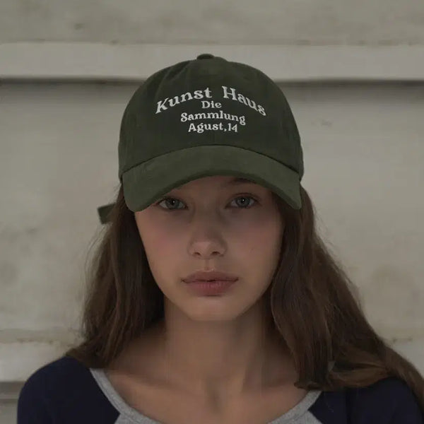 [BUNJANG] Dumaroo Kunsthaus Cotton Ball Cap Hat Khaki Green / 미개봉) 두마로 쿤스트하우스 코튼 볼캡 모자 카키 그린 대두 가능