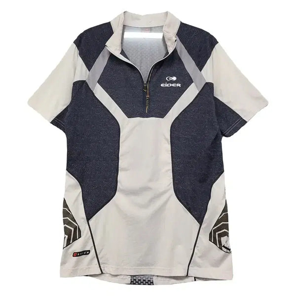[BUNJANG] Eider Logo Functional Half-Zip Short Sleeve T-shirt M / 아이더 로고 기능성 반집업 반팔티 M