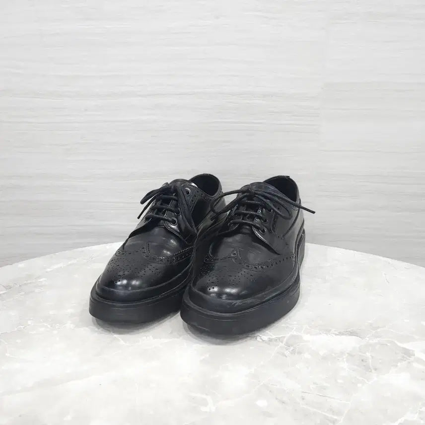 [BUNJANG] Prada Black Brushed Leather Derby Shoes Loafers 2EE312 Size 6.5 / 6.5 / 프라다 블랙 브러쉬드 레더 더비 슈즈 로퍼 2EE312