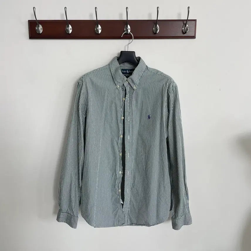 [BUNJANG] Polo Ralph Lauren Green Stripe Shirt / 폴로 랄프로렌 그린 스트라이프 셔츠