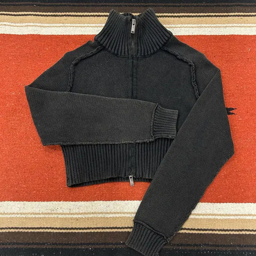 [BUNJANG] ANS IS YES Fuzzy Washing Knit Zip-up / 앤써이즈예스 퍼지 워싱 니트집업
