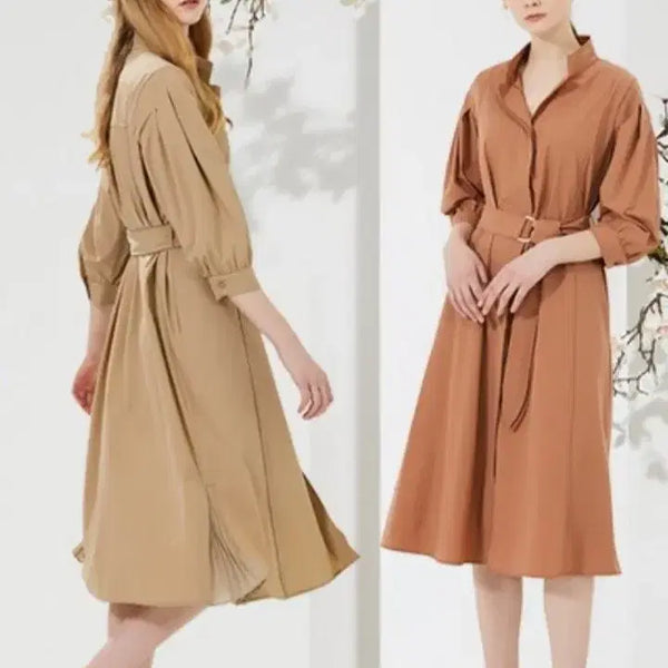 [BUNJANG] YESSE Linen Blend Spandx Ribbon Set Dress / 예쎄 바스락 스판 원피스 제천끈 세트