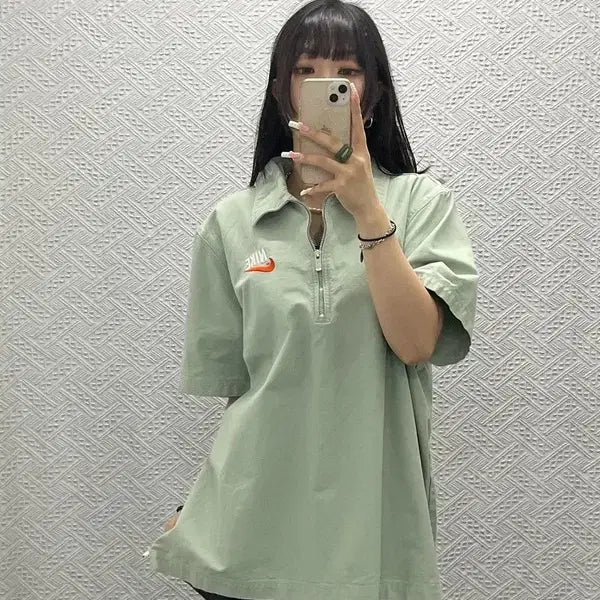 [BUNJANG] Nike Casual Workwear Pistachio Green Collar Short Sleeve T-Shirt XL / 나이키 캐주얼 워크웨어 피스타치오 그린 카라 반팔티 XL C13574
