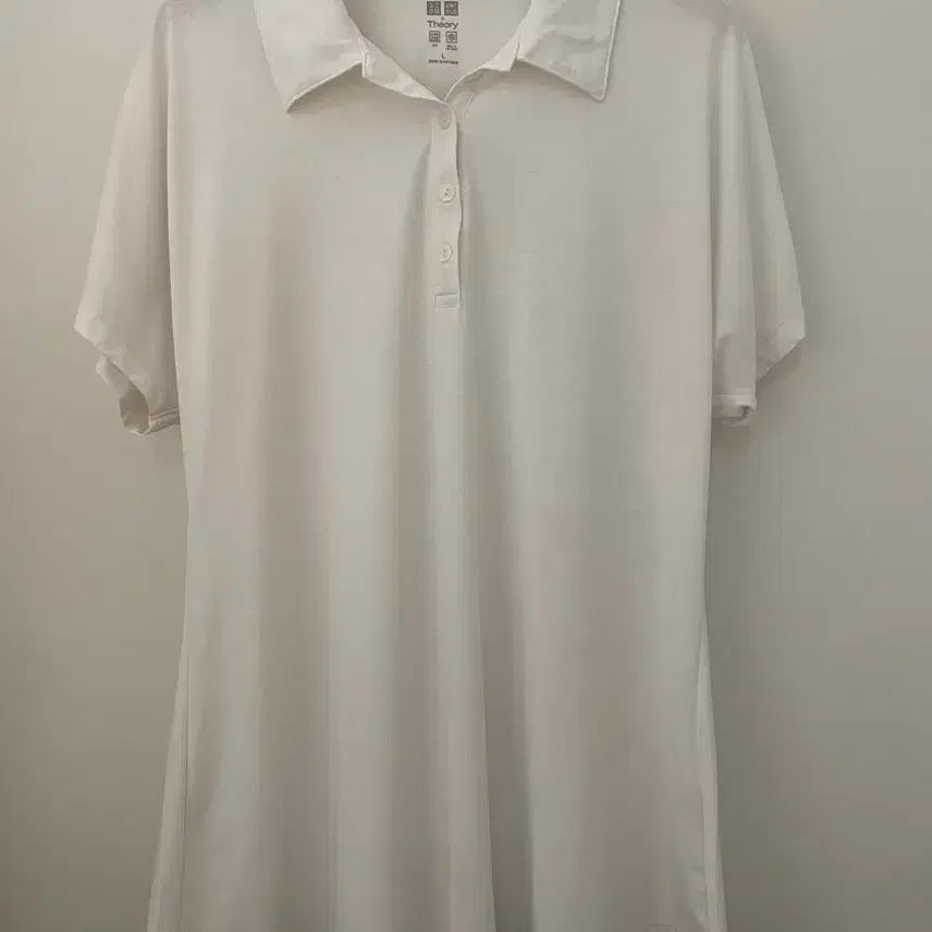 [BUNJANG] Uniqlo x Theory AIRism Collar T-Shirt - White / [L] 유니클로x띠어리 에어리즘 카라티 화이트