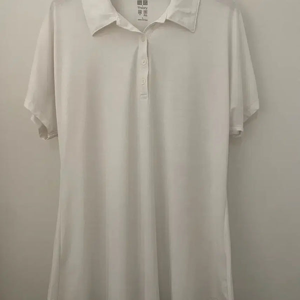 [BUNJANG] Uniqlo x Theory AIRism Collar T-Shirt - White / [L] 유니클로x띠어리 에어리즘 카라티 화이트