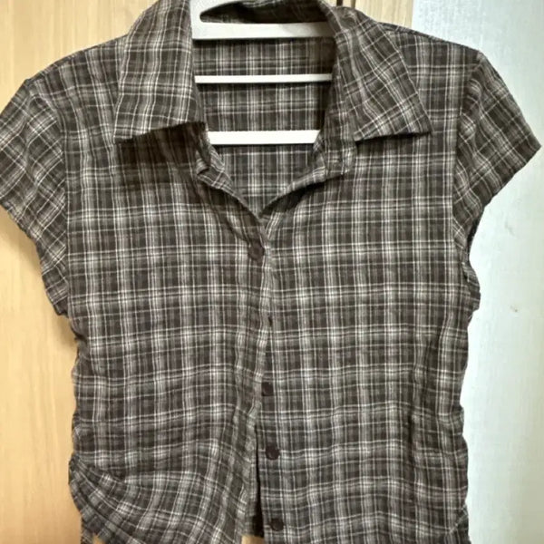 [BUNJANG] Checkered Shirt T-Shirt / 체크셔츠티