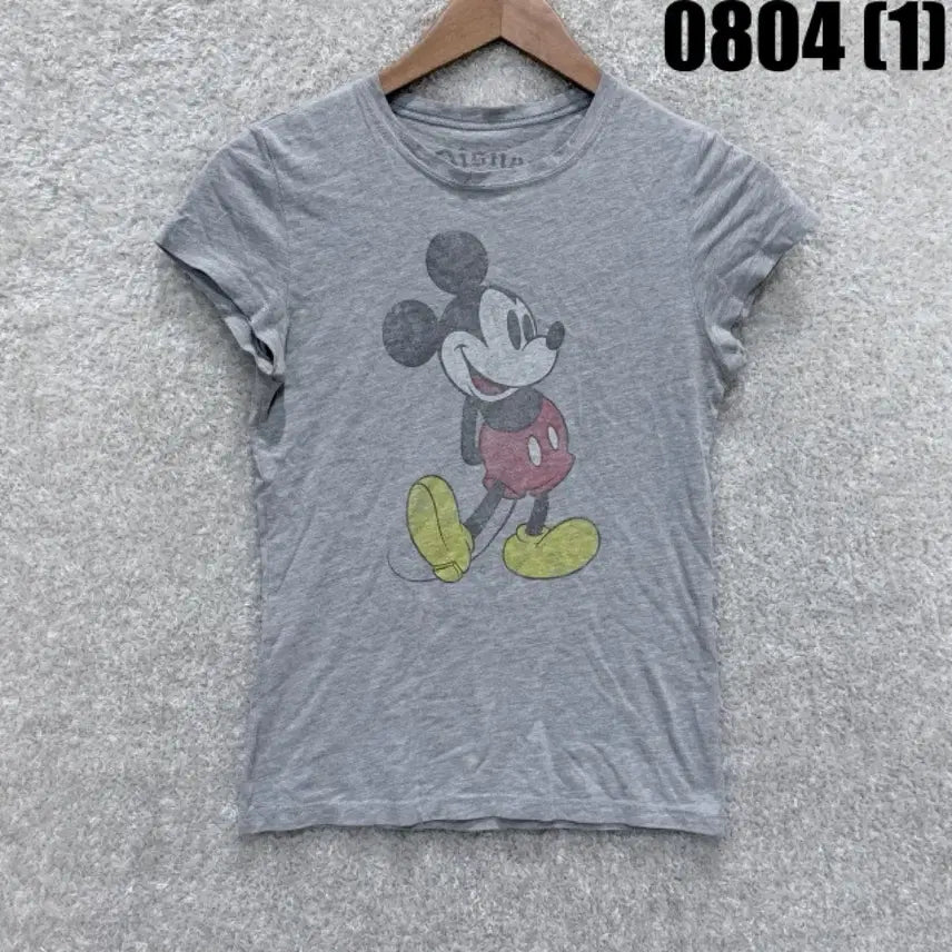[BUNJANG] Disney Mickey Mouse Short Sleeve T-Shirt - Grey / 디즈니 미키마우스 반팔 티셔츠 그레이