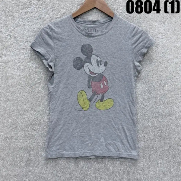 [BUNJANG] Disney Mickey Mouse Short Sleeve T-Shirt - Grey / 디즈니 미키마우스 반팔 티셔츠 그레이