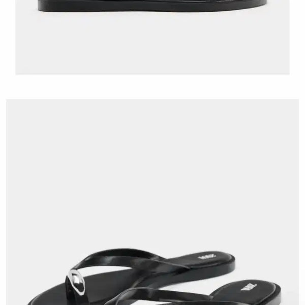[BUNJANG] Zara Flat Sandals Black / 자라 쪼리 샌들 블랙