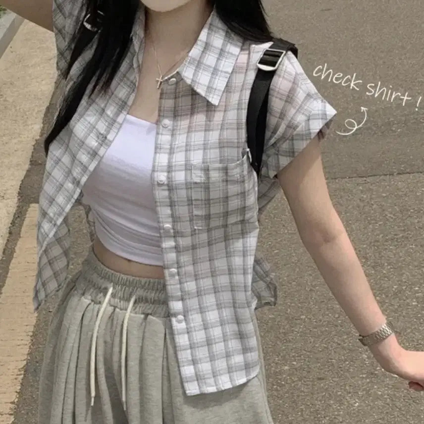 [BUNJANG] Ablery Short Sleeve Shirt / 에이블리 반팔 남방