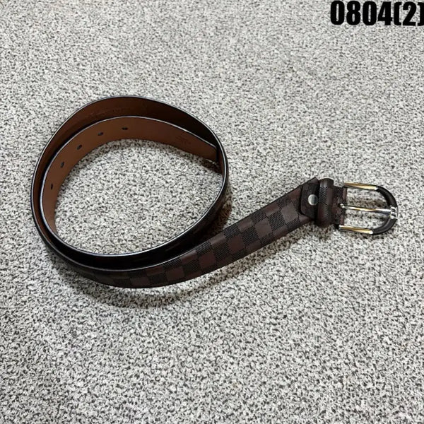 [BUNJANG] Check Pattern Belt Brown / 체크 벨트 브라운 0804