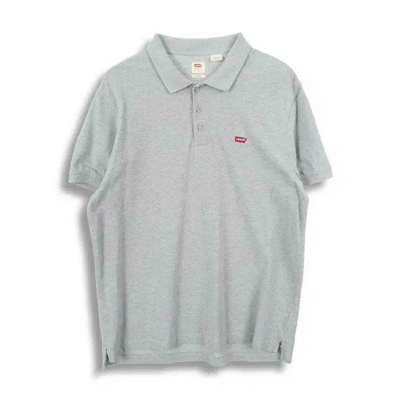 [BUNJANG] Levi's Men's Cotton Logo Collar Short Sleeve T-Shirt (L) / 리바이스 (MEN - L) 코튼 로고 카라넥 반팔 티셔츠