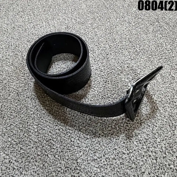 [BUNJANG] Alligator Grain Leather Belt Black / 악어 무늬 가죽 벨트 블랙 0804
