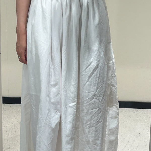 [BUNJANG] Long White Flared Skirt / 롱 화이트 플레어 스커트
