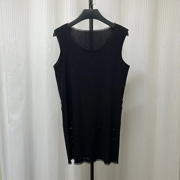 [BUNJANG] Pleats Please Mini Sleeveless Dress Black / 정품 플리츠플리즈 미니 원피스 슬리브리스 이세이미야케