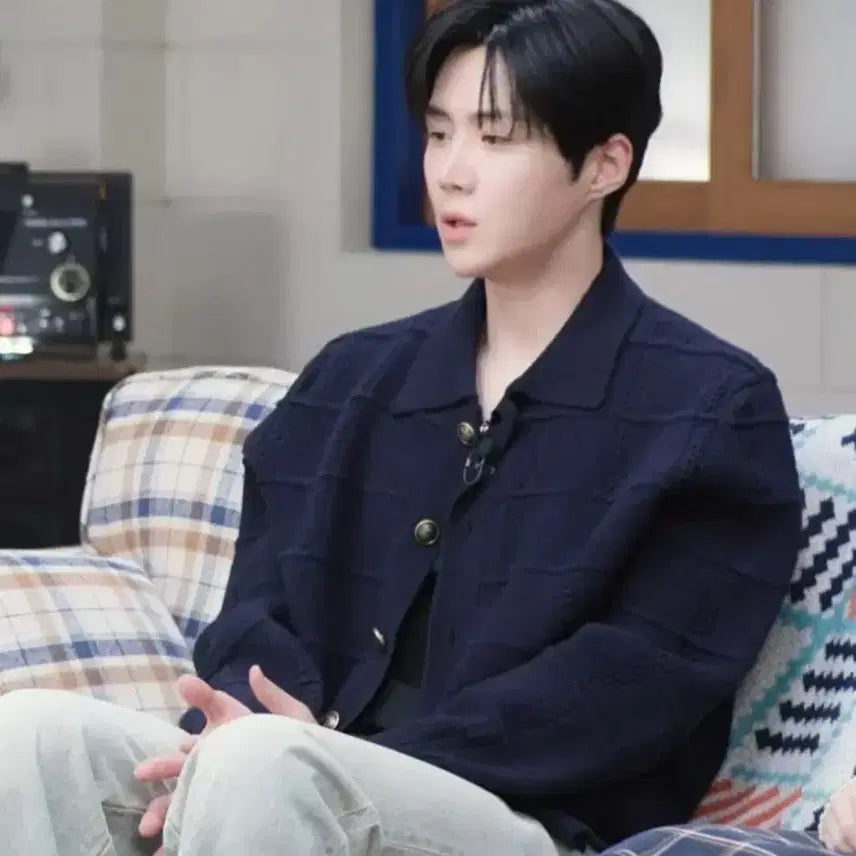 [BUNJANG] RECTO 25FW Vintage Button Collar Cardigan Dark Navy / 25FW 렉토 빈티지 버튼 카라 가디건 다크 네이비 L