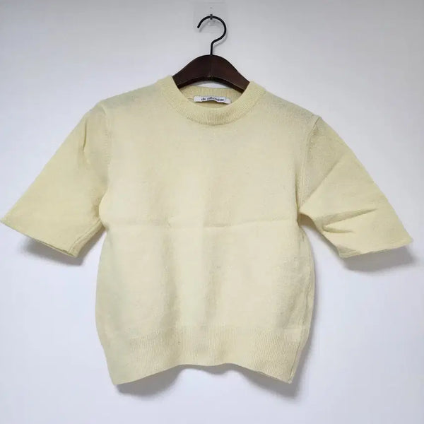 [BUNJANG] de silhouette Short Sleeve Knit Yellow / de silhouette 반팔 니트 옐로우