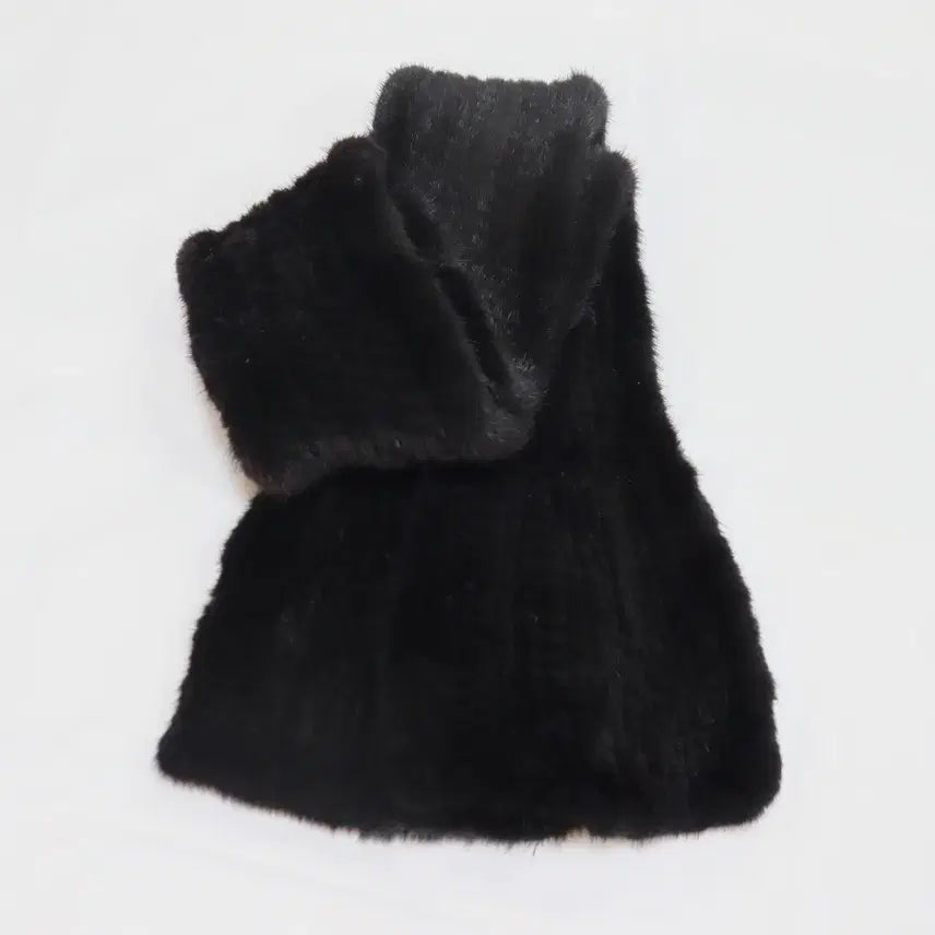 [BUNJANG] FRANCO FERRARO Black Mink Scarf 164cm / FRANCO FERRARO 블랙 밍크 머플러 164cm 천연밍크 겨울목도리