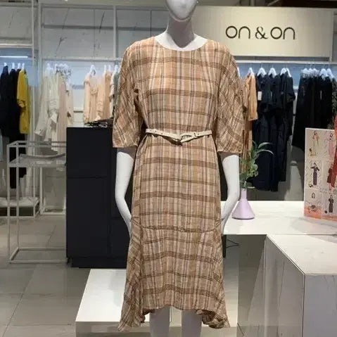[BUNJANG] On&On Linen Check Dress / 온앤온 린넨 체크 원피스예요