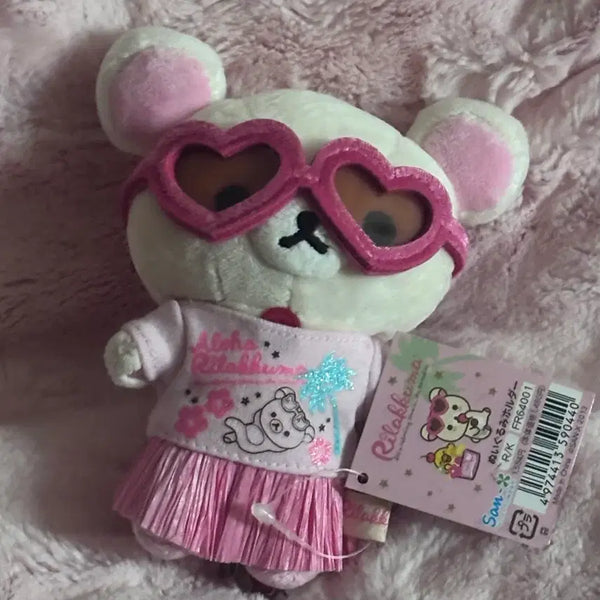 [BUNJANG] Aloha Korilakkuma Mascot Plush Keychain / 알로하 코리락쿠마 마스코트 인형 키링