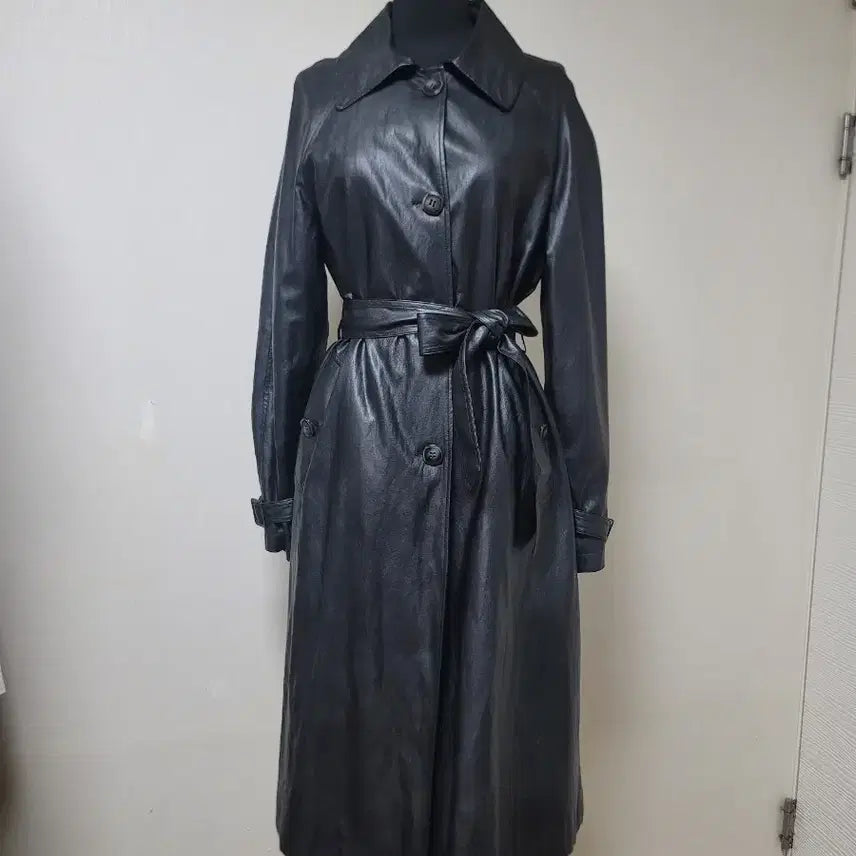 [BUNJANG] Ozoc Faux Leather Trench Coat Size 66 / ozoc 가죽트렌치 66