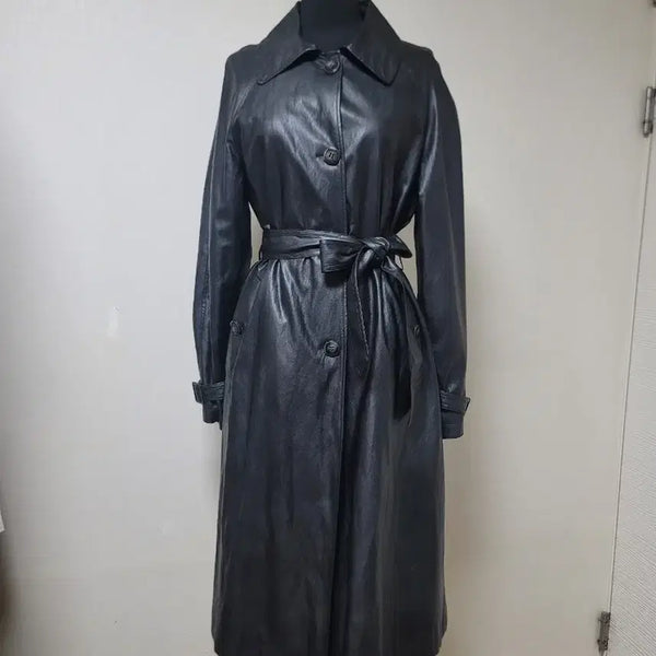 [BUNJANG] Ozoc Faux Leather Trench Coat Size 66 / ozoc 가죽트렌치 66