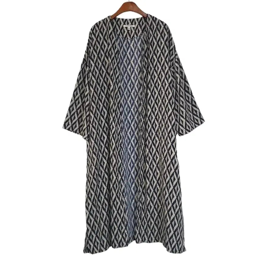 [BUNJANG] Plastic Island Long Robe Cardigan Free Size Navy / 플라스틱아일랜드 로브가디건 Free