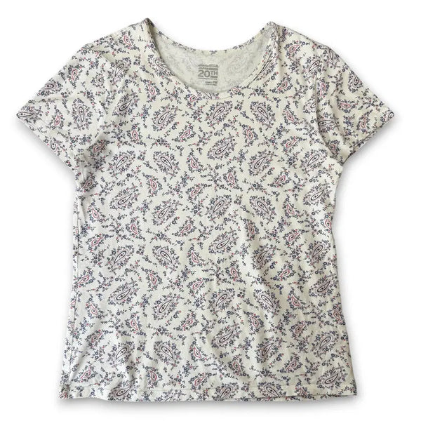 [BUNJANG] Eddie Bauer 20th Anniversary Japan Limited Edition Paisley Short Sleeve T-Shirt (Petite Medium) / 에디바우어 20주년 기념 일본 한정판 페이즐리 반팔 티셔츠 S