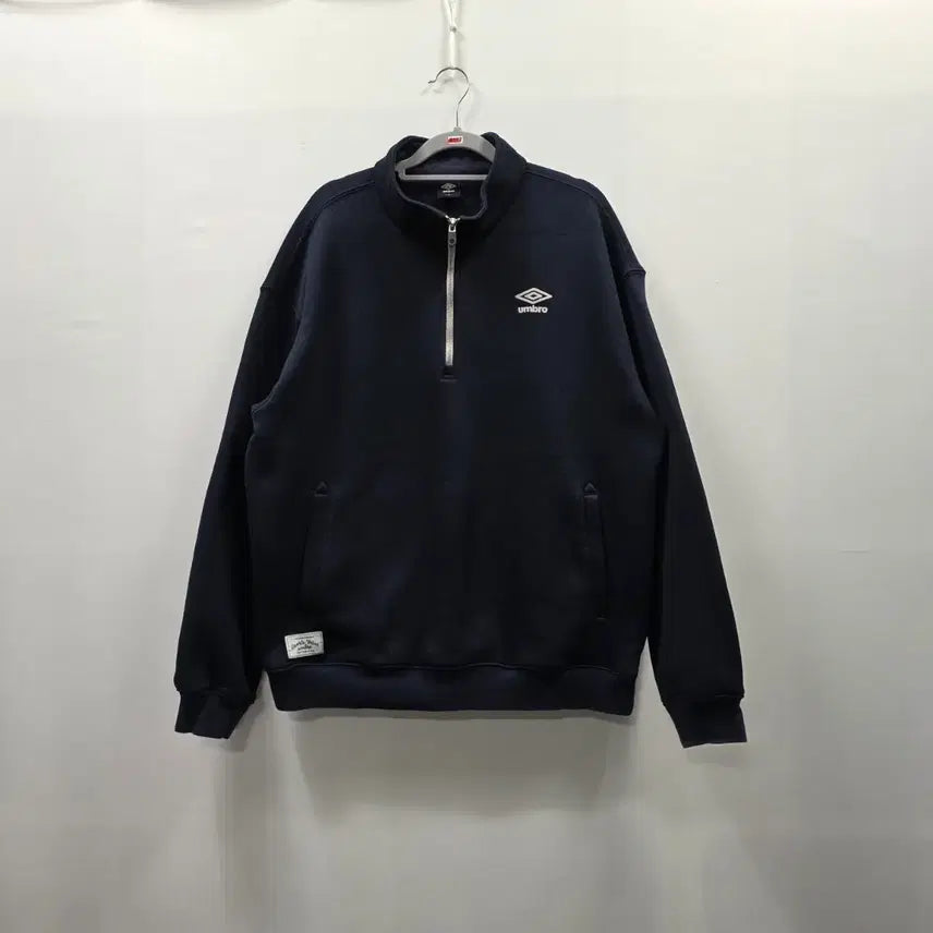 [BUNJANG] Umbro Half Zip Up Fleece Sweatshirt Navy 105 / 0187 엄브로 하프 집업 플리스 기모 맨투맨 네이비 105
