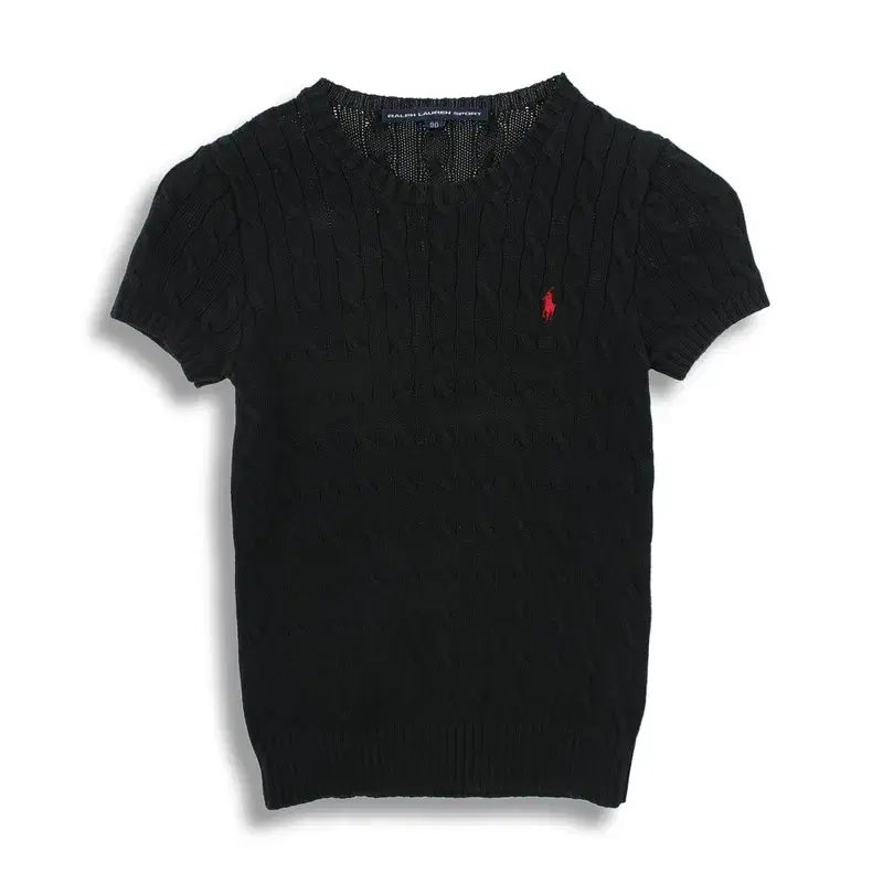 [BUNJANG] Polo Ralph Lauren Women's 90's Cable Knit Top / 폴로 랄프로렌 (WOMEN - M/L) 울 90's 포니 로고 케이블 니트 탑