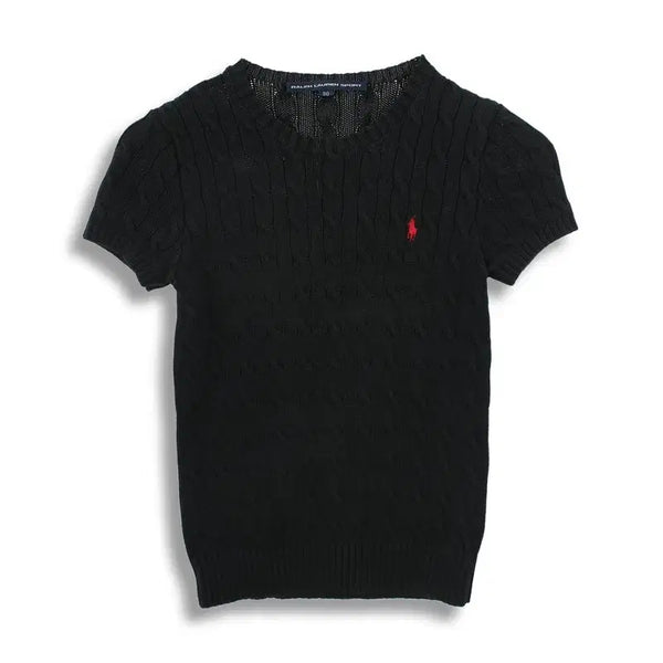 [BUNJANG] Polo Ralph Lauren Women's 90's Cable Knit Top / 폴로 랄프로렌 (WOMEN - M/L) 울 90's 포니 로고 케이블 니트 탑