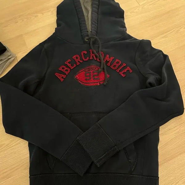 [BUNJANG] Abercrombie & Fitch Fleece Lined Hoodie Navy / 아베크롬비 기모 후드티 네이비