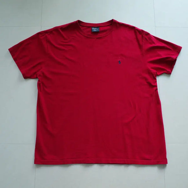 [BUNJANG] 90s Old Polo USA Fabric Red Pony Embroidered T-Shirt L / [L] 올드폴로 90s 미제원단 네이비포니 레드 반팔티