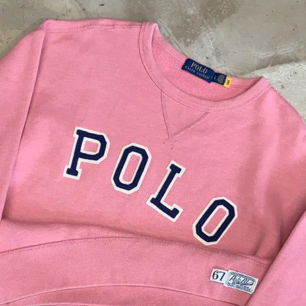 [BUNJANG] Polo Ralph Lauren Spellout Pink Sweatshirt L / L 폴로랄프로렌 스펠아웃 핑크 맨투맨