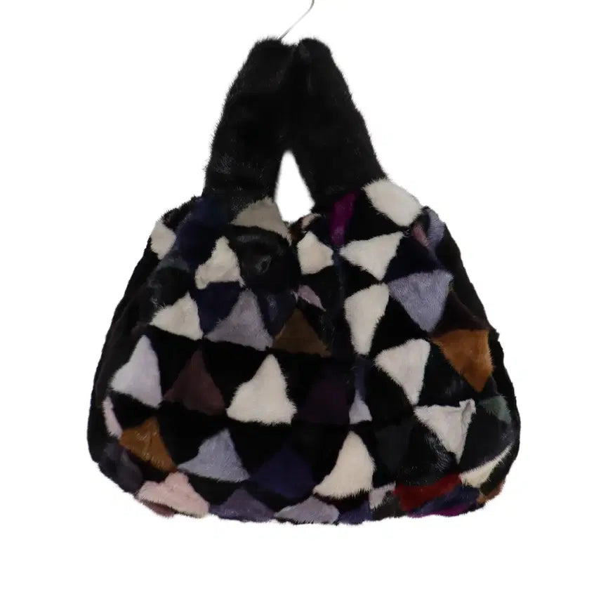 [BUNJANG] Multi-color Mink Tote Bag / 멀티컬러 밍크 토드백 리얼퍼 퍼백 핸드백