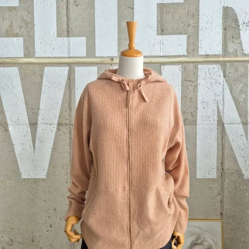 [BUNJANG] SJ WANI 100% Cashmere Hooded Zip-Up (SB1) Beige / SJ와니  캐시미어100 후드집업(SB1