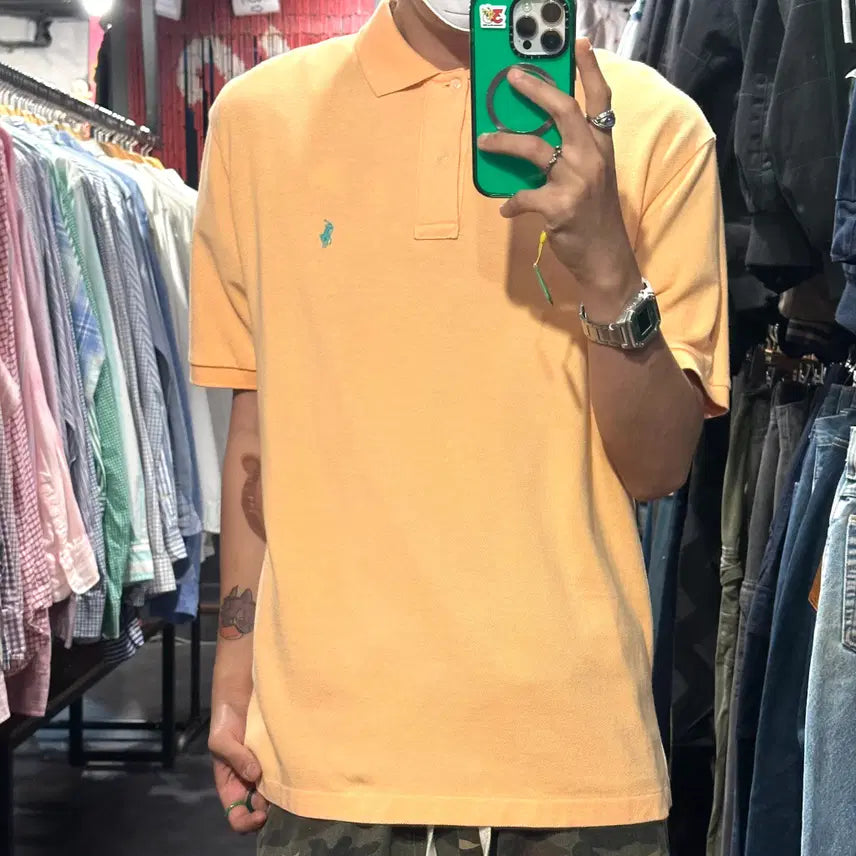 [BUNJANG] Polo Ralph Lauren Pique Shirt Light Orange / [IM] 폴로 랄프로렌 피케셔츠 라이트오렌지
