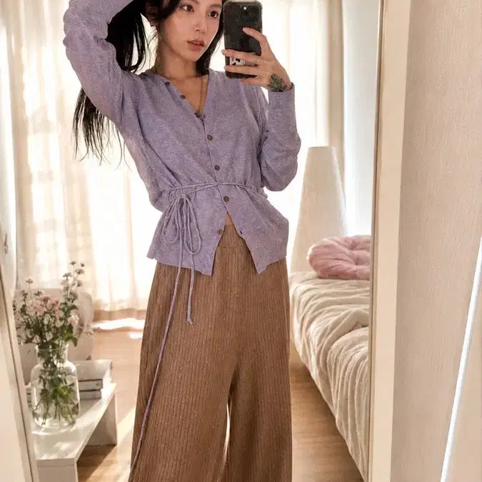 [BUNJANG] ihr Button String Cardigan Grey / ihr (아이에이치알) 버튼 스트링 가디건 그레이 F