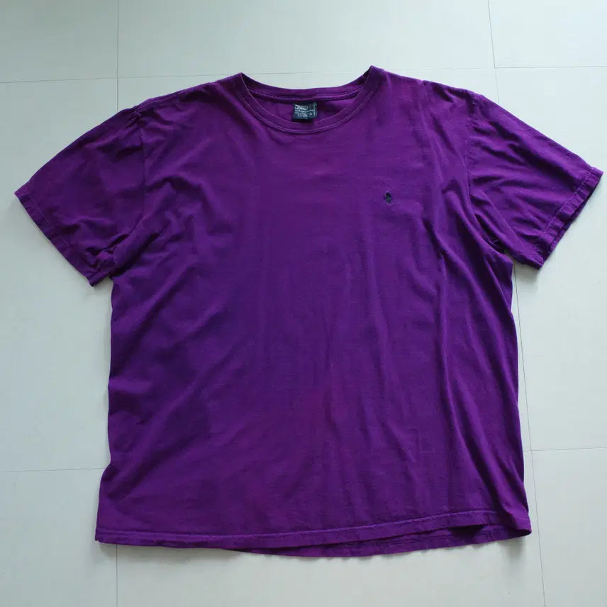 [BUNJANG] Vintage Polo Ralph Lauren 90s Purple Pony Embroidery Short Sleeve T-Shirt XL / [XL] 올드폴로 90s 미제원단 퍼플 포니자수 반팔티