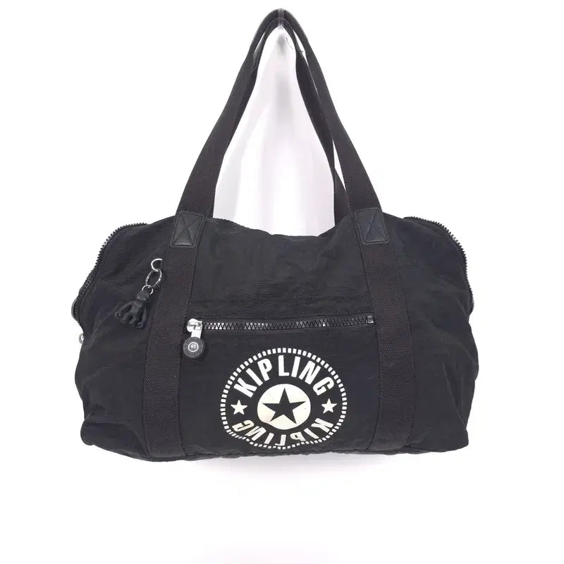 [BUNJANG] Kipling Black Nylon Round Logo Duffle Bag / kipling 블랙 나일론 원형 로고 더플백
