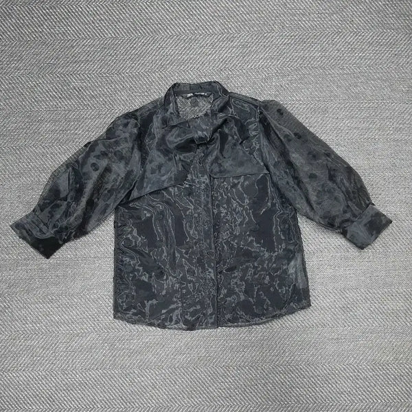 [BUNJANG] Zara Sheer Black Blouse / 자라 시스루 블랙 블라우스