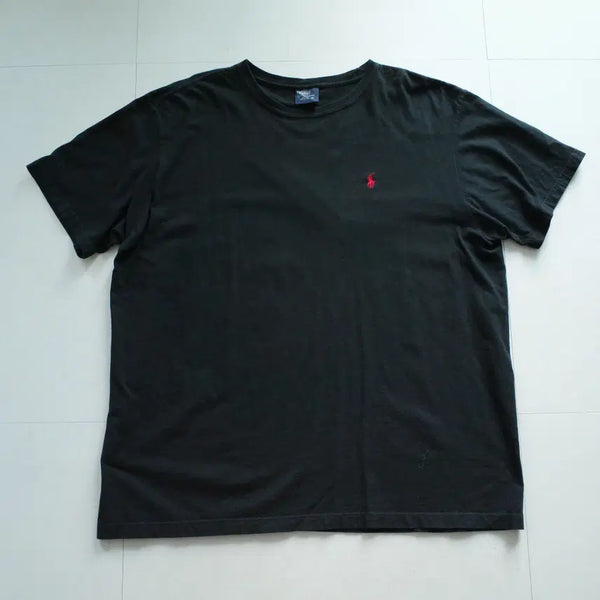 [BUNJANG] 90s Polo Ralph Lauren Black Red Pony Embroidered T-Shirt XL / [XL] 올드폴로 90s 블랙 레드포니 자수 반팔티