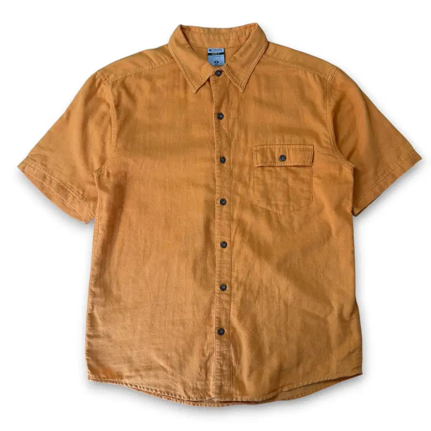[BUNJANG] Columbia GTR Orange Cotton One-Pocket Short-Sleeve Shirt M / 컬럼비아 GTR 오렌지 코튼 원포켓 반팔 셔츠 M